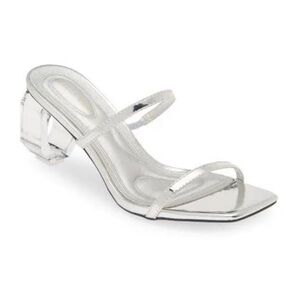 AZALEA WANG Gemelli Silver Sandals Sz 11 New